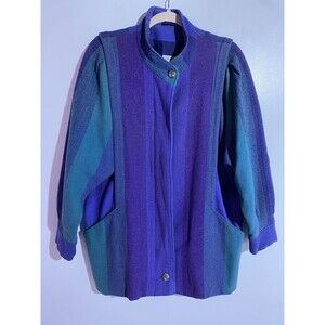 Vtg Avoca Collection Jacket Womens M 80s Ireland Wool Sophisticated Button Up